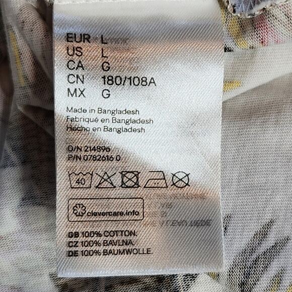 H&M tropical bird print men's tee size L - Picture 5 of 7